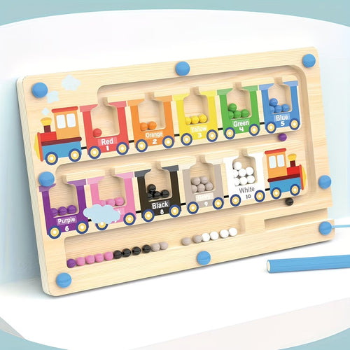 magnetic color number maze small wooden train magnetic maze
