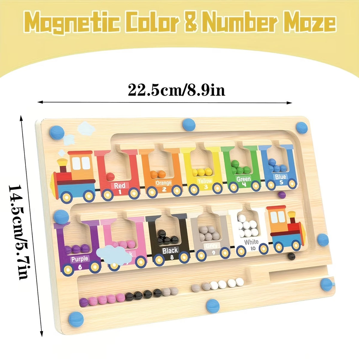magnetic color number maze small wooden train magnetic maze
