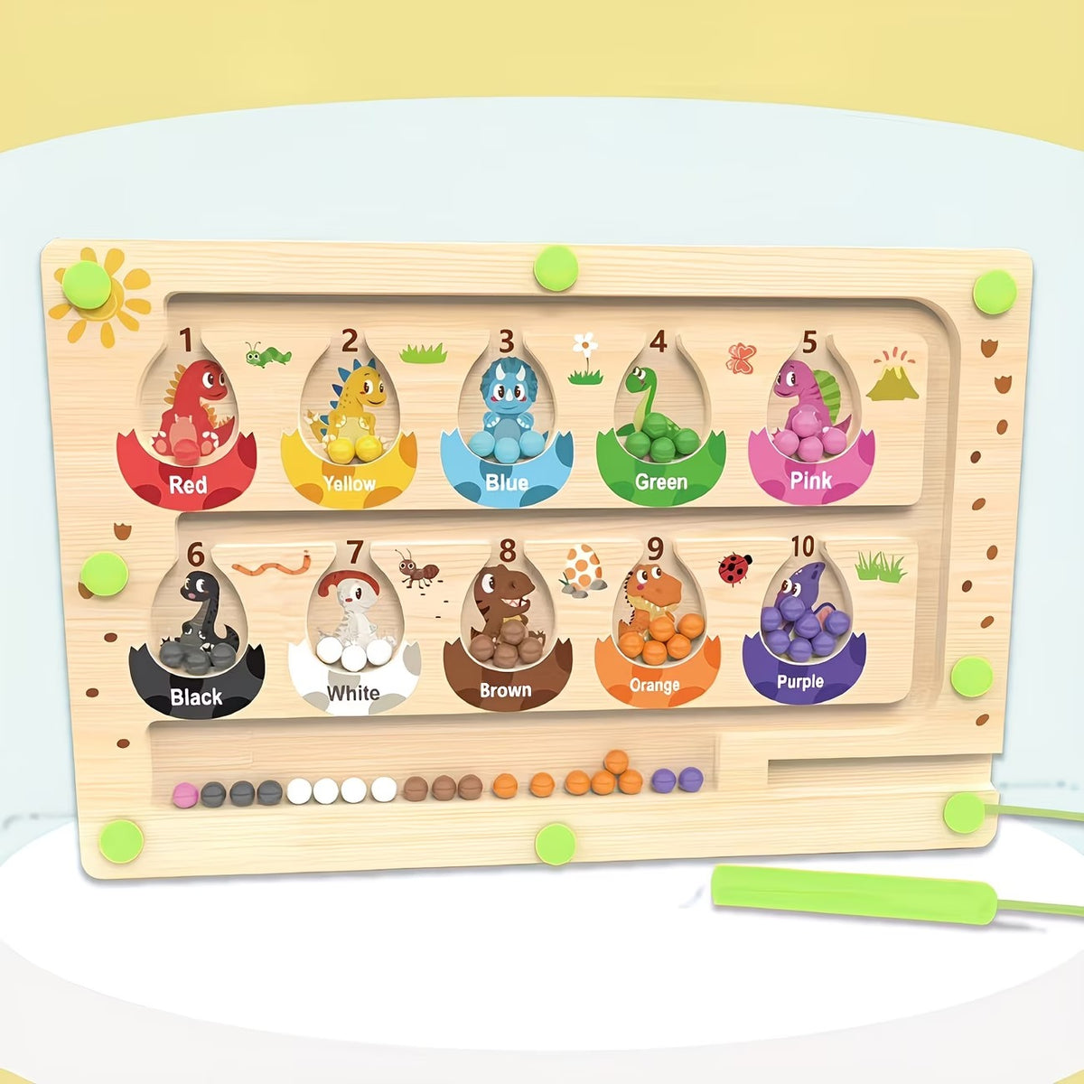 magnetic color number maze small wooden train magnetic maze